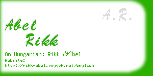 abel rikk business card